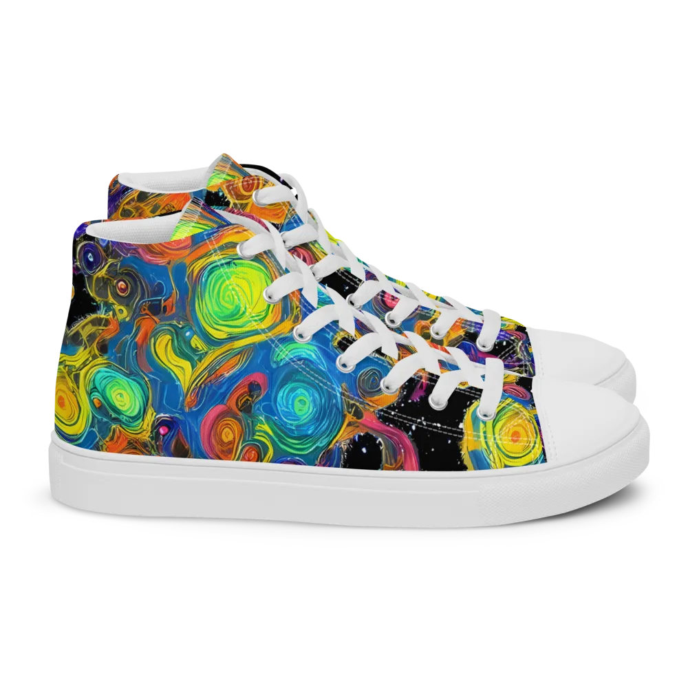 Rainbow Abyss on Women's High Top Canvas Shoes — Right