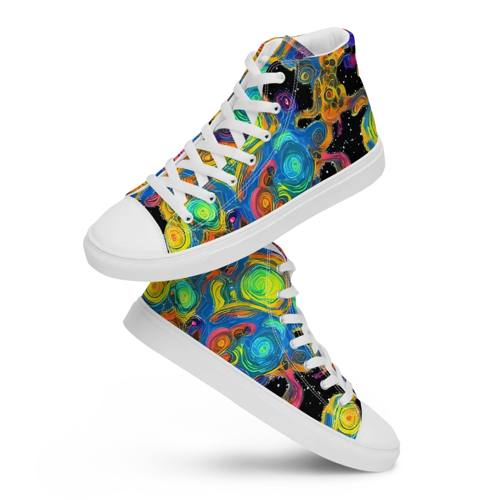 Rainbow Abyss on Women's High Top Canvas Shoes — Front