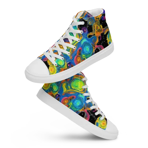 Rainbow Abyss on a Women's High Top Canvas Shoes