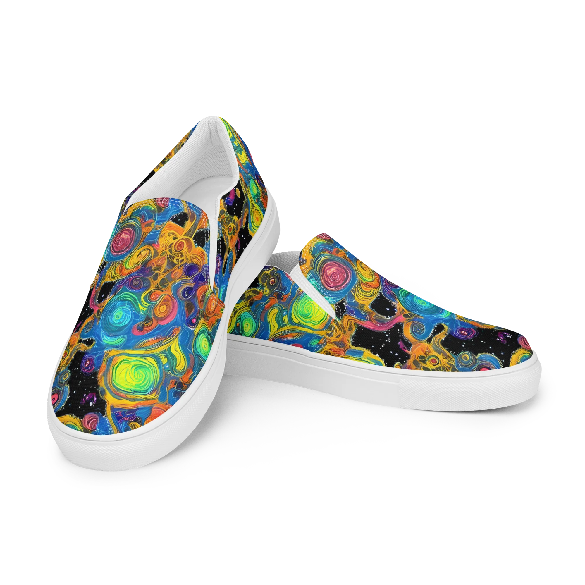 Rainbow Abyss on Men's Slip-On Canvas Shoes — Left Front