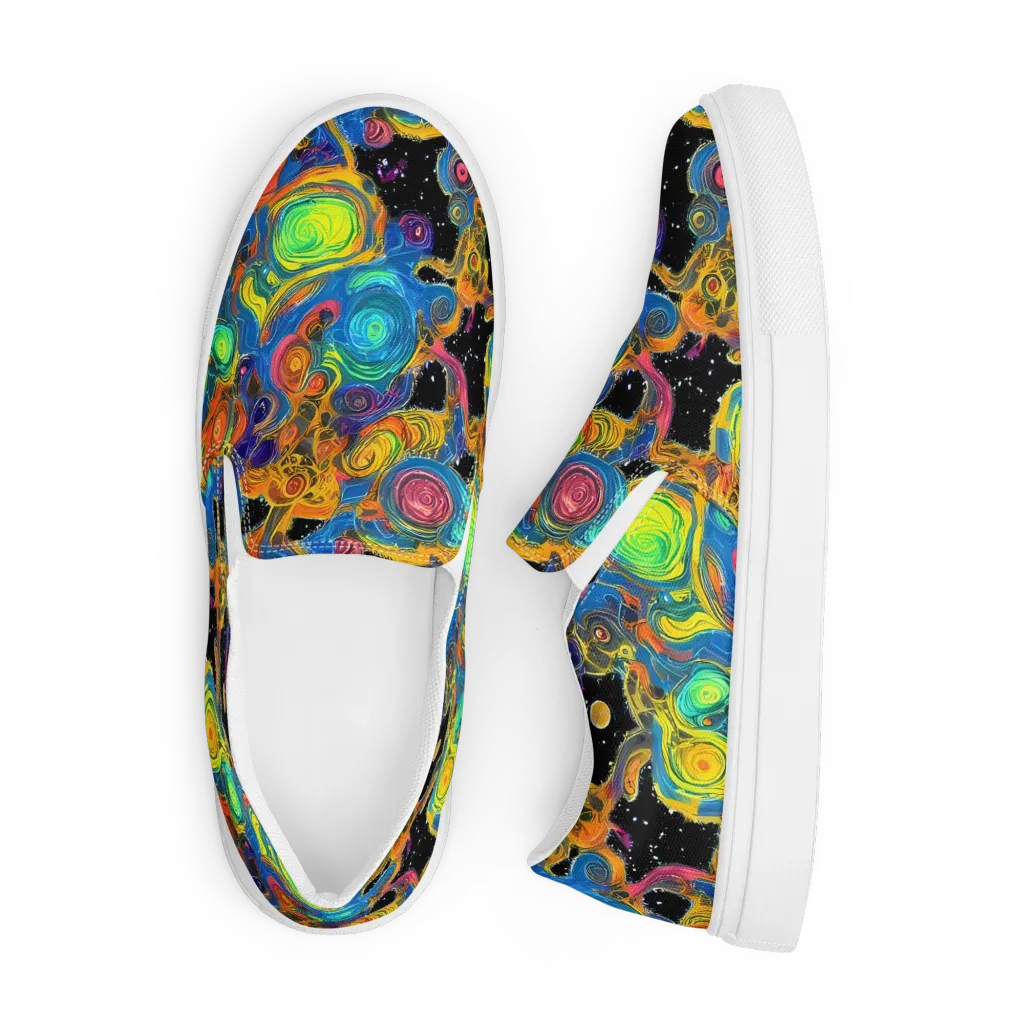 Rainbow Abyss on Men's Slip-On Canvas Shoes — Front