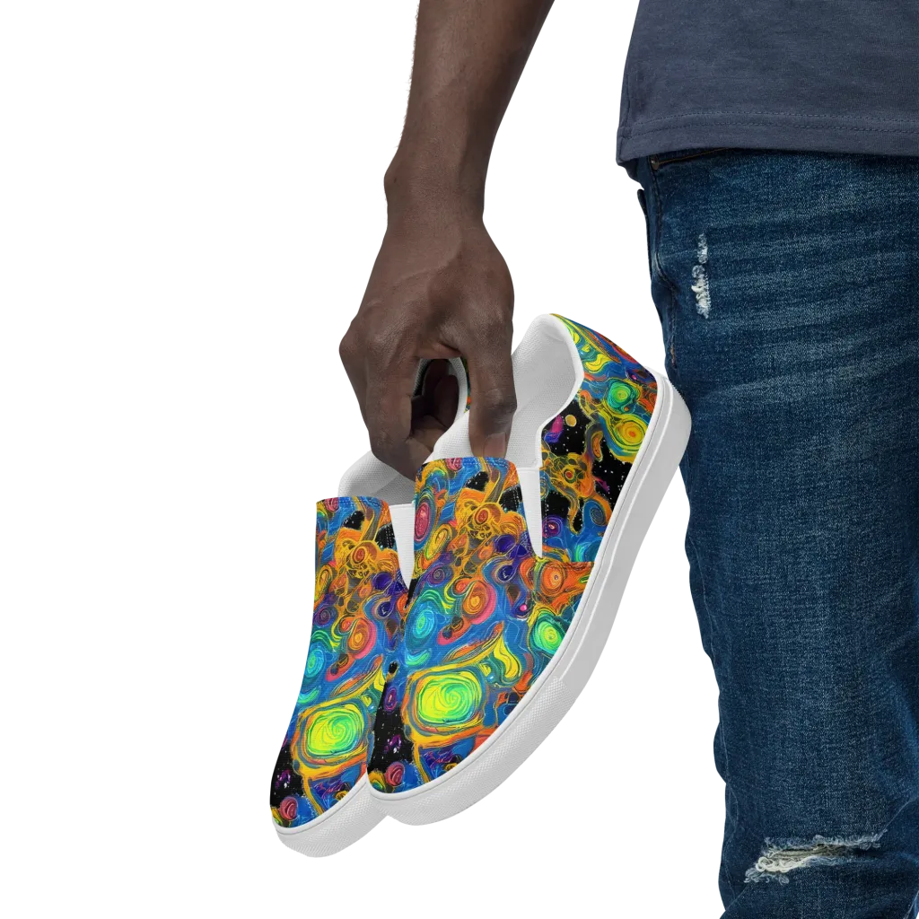 Rainbow Abyss on Men's Slip-On Canvas Shoes — Left Front