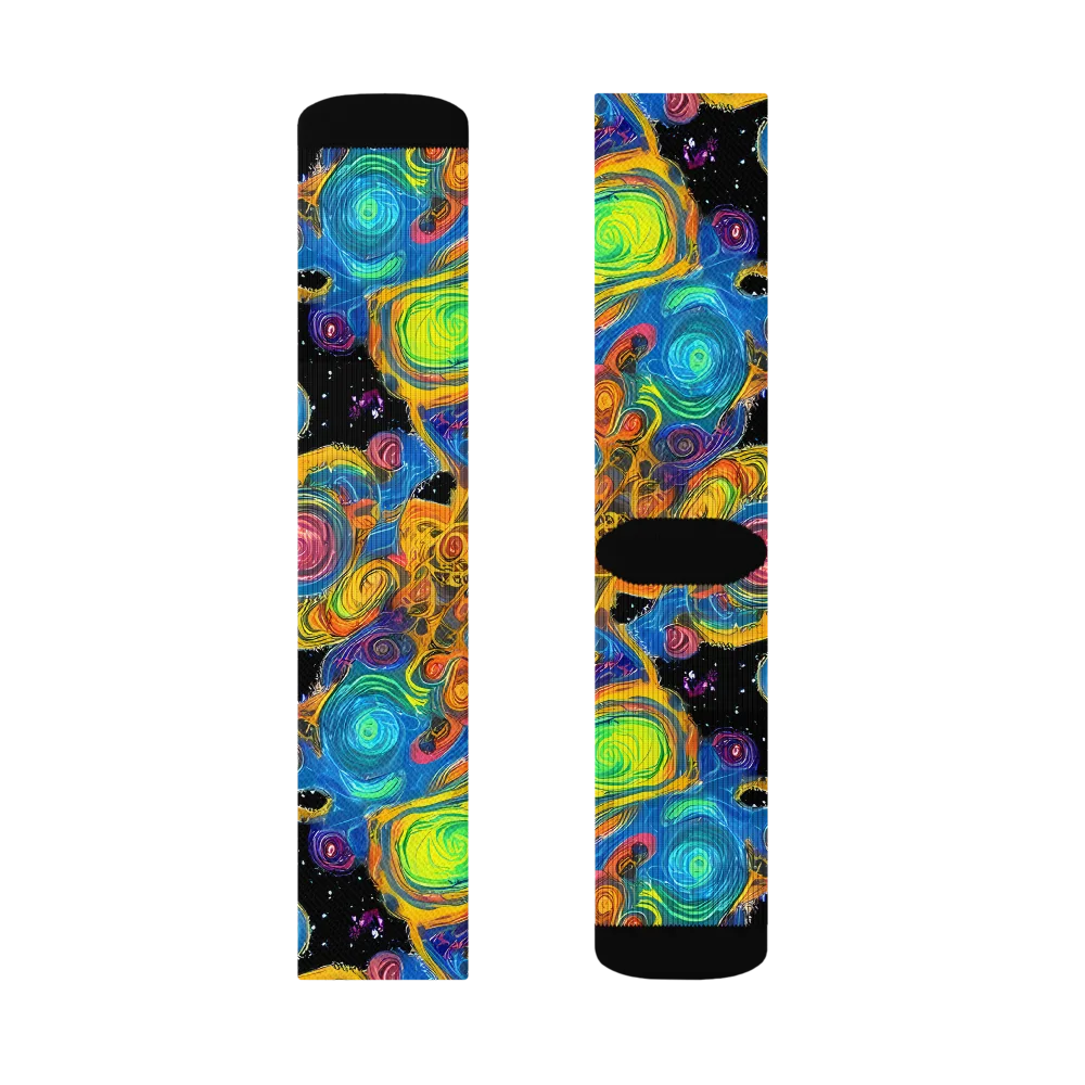 Rainbow Abyss on Socks — Right Sock
