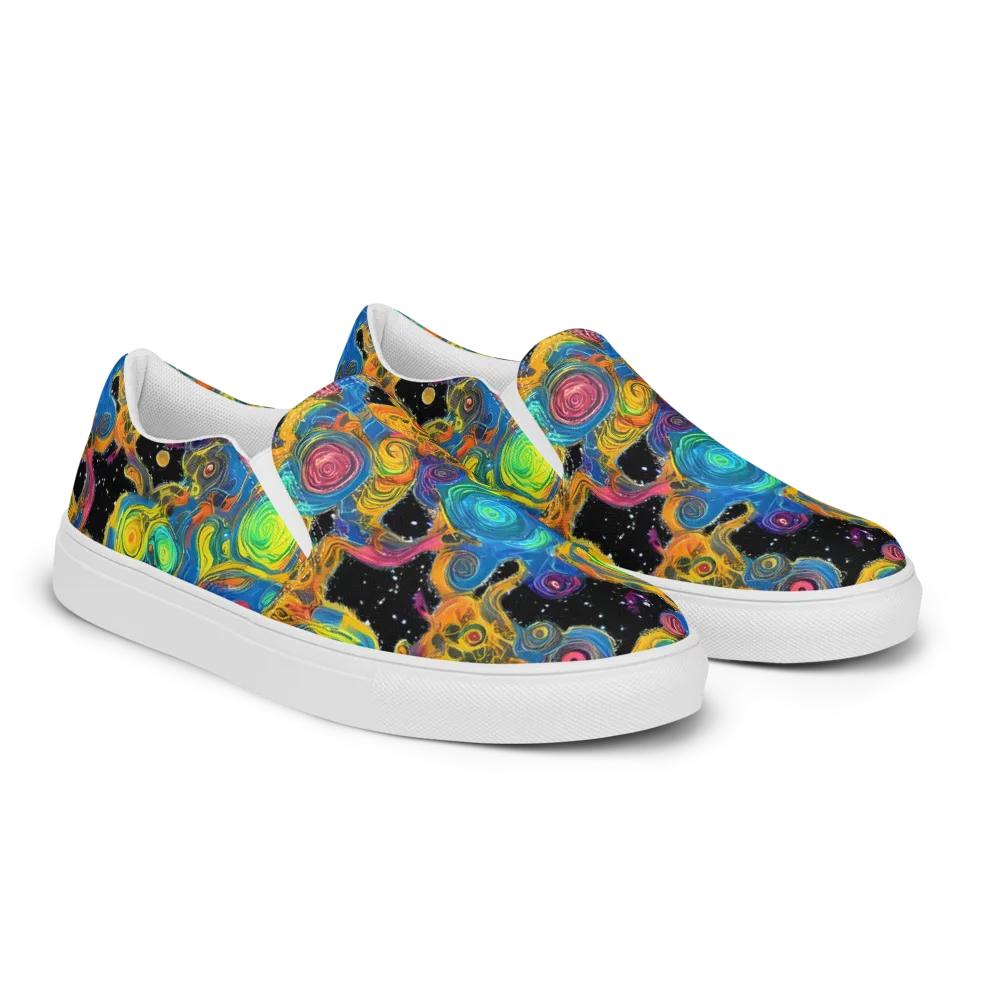 Rainbow Abyss on Women's Slip-On Canvas Shoes — Right Front