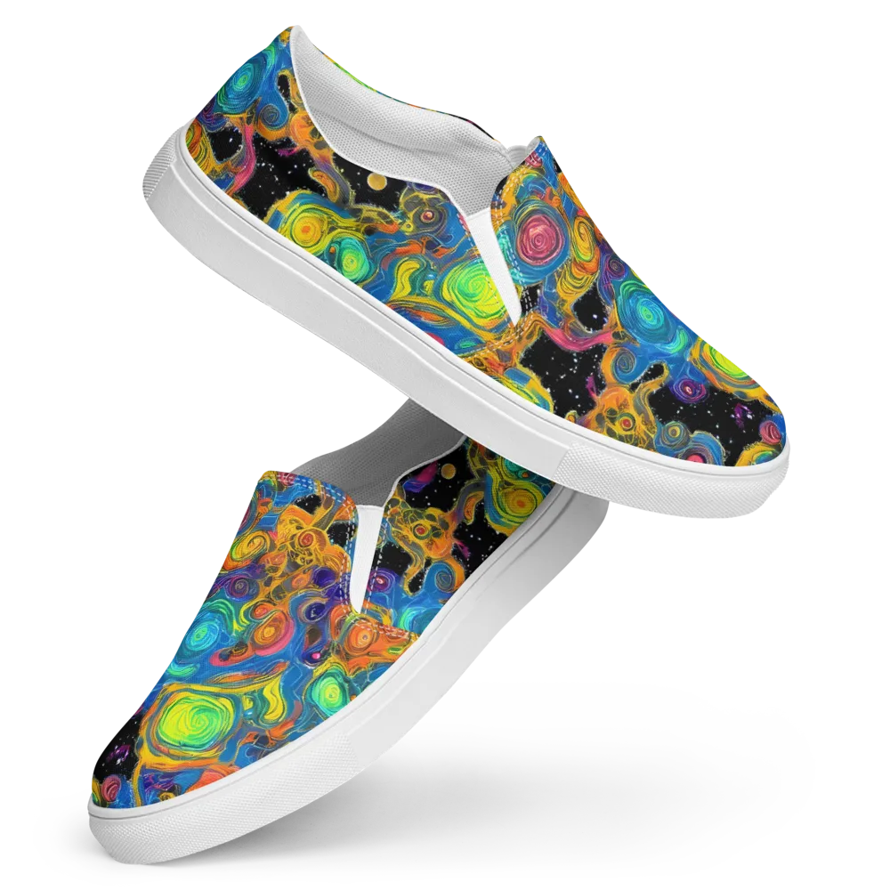 Rainbow Abyss on Women's Slip-On Canvas Shoes — Front