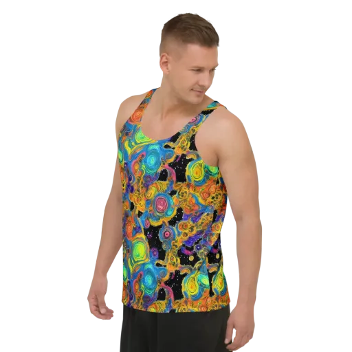 Rainbow Abyss on a Men's Tank Top