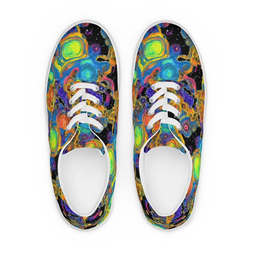 Rainbow Abyss on Men's Lace-Up Canvas Shoes — Front