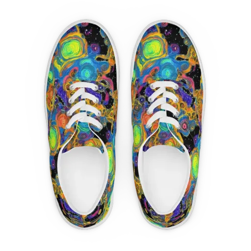 Rainbow Abyss on a Men's Lace-Up Canvas Shoes