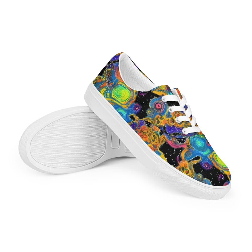 Rainbow Abyss on Men's Lace-Up Canvas Shoes — Right Front