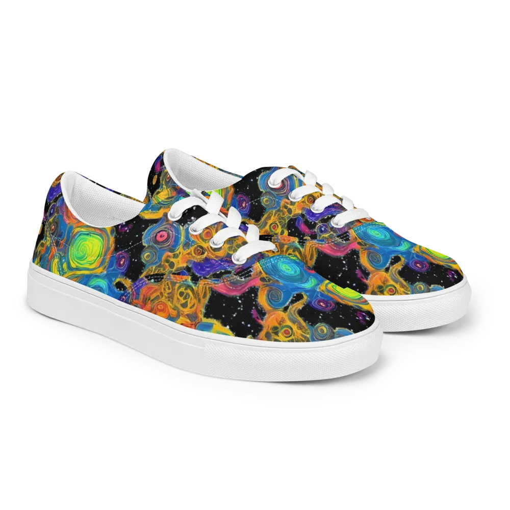 Rainbow Abyss on Men's Lace-Up Canvas Shoes — Right Front