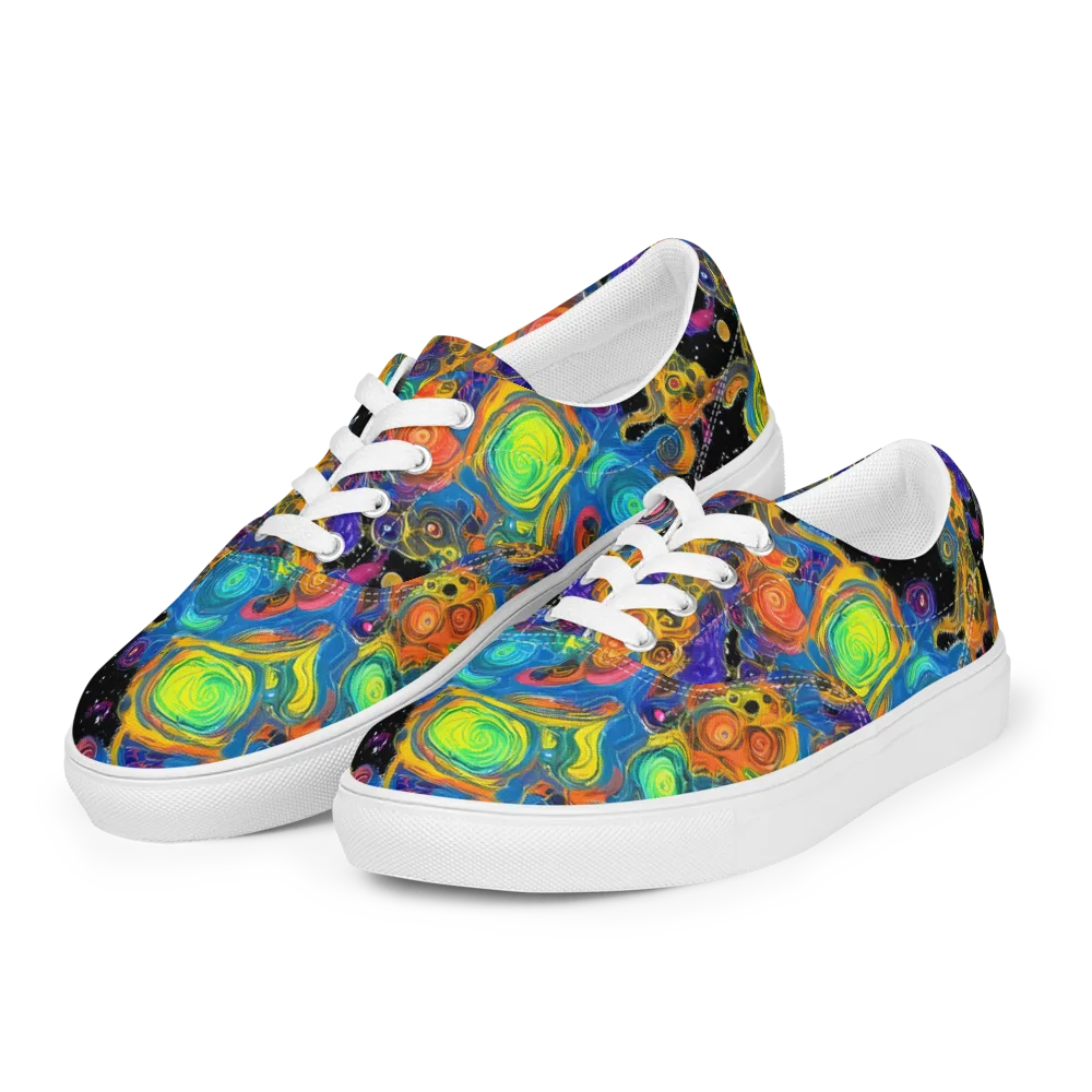 Rainbow Abyss on Men's Lace-Up Canvas Shoes — Left Front