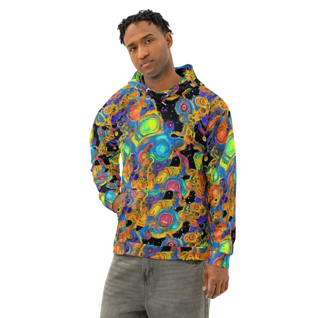 Rainbow Abyss on Cotton Hoodie — Left Front