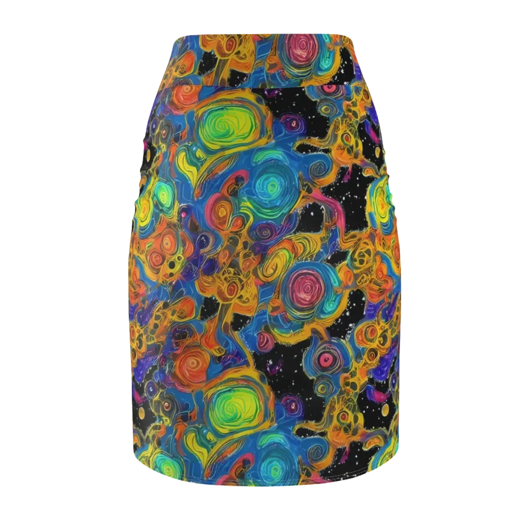Rainbow Abyss on Pencil Skirt — Back