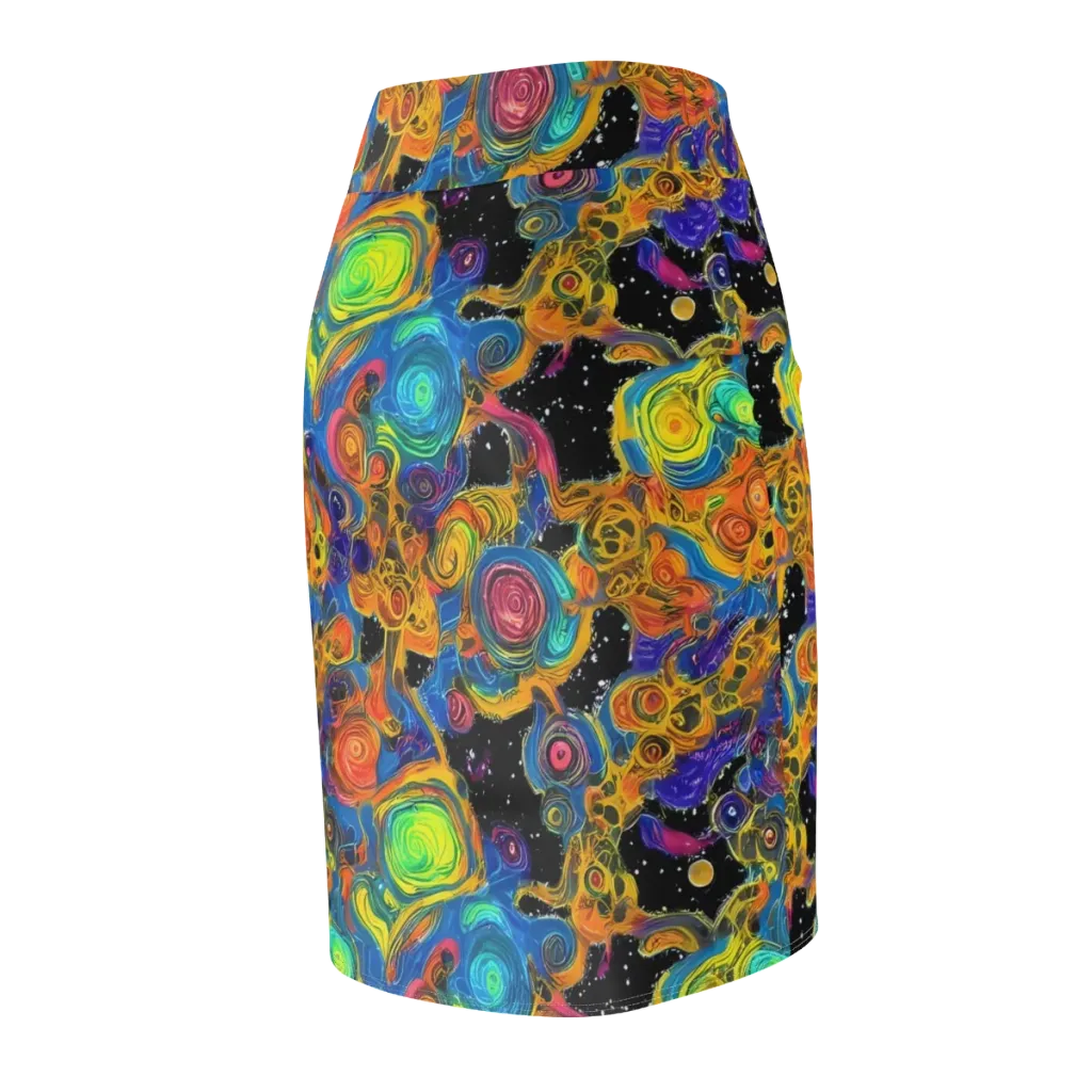 Rainbow Abyss on Pencil Skirt — Back Side