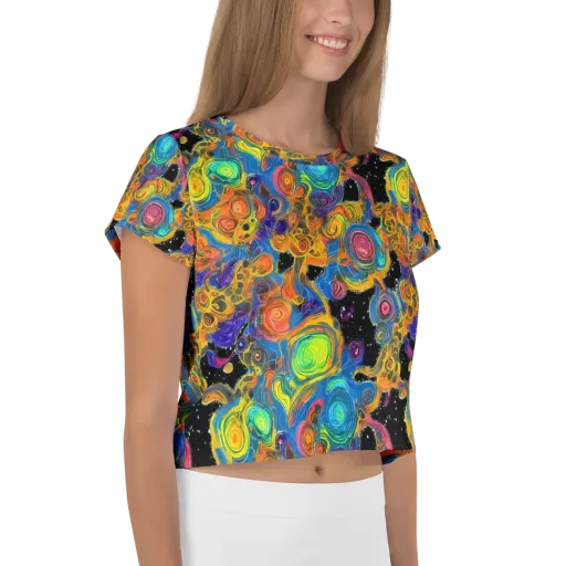Rainbow Abyss on a Crop Tee