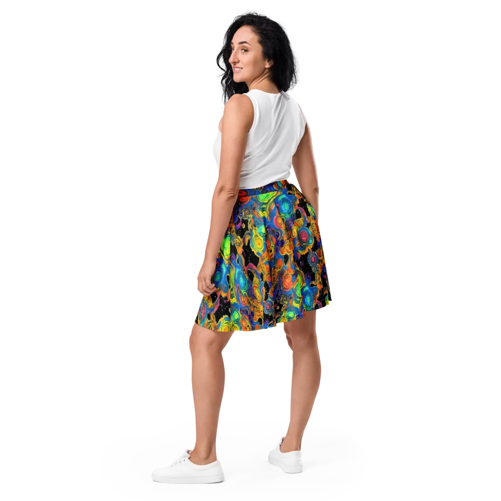 Rainbow Abyss on Skater Skirt — Back