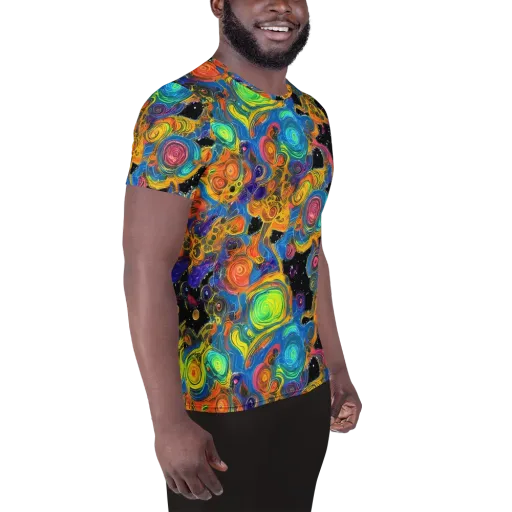 Rainbow Abyss on a Men's Athletic T-Shirt