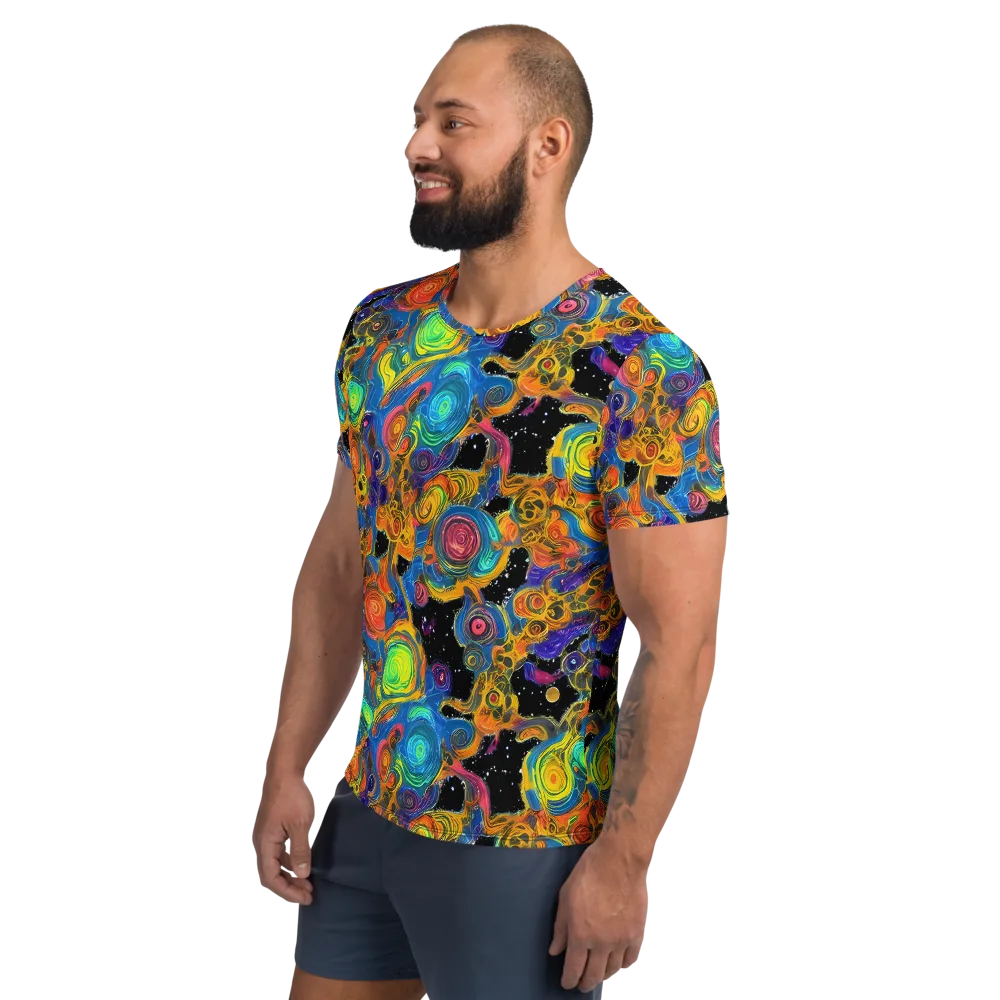 Rainbow Abyss on Men's Athletic T-Shirt — Left