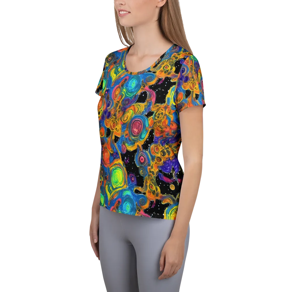 Rainbow Abyss on Women's Athletic T-Shirt — Left