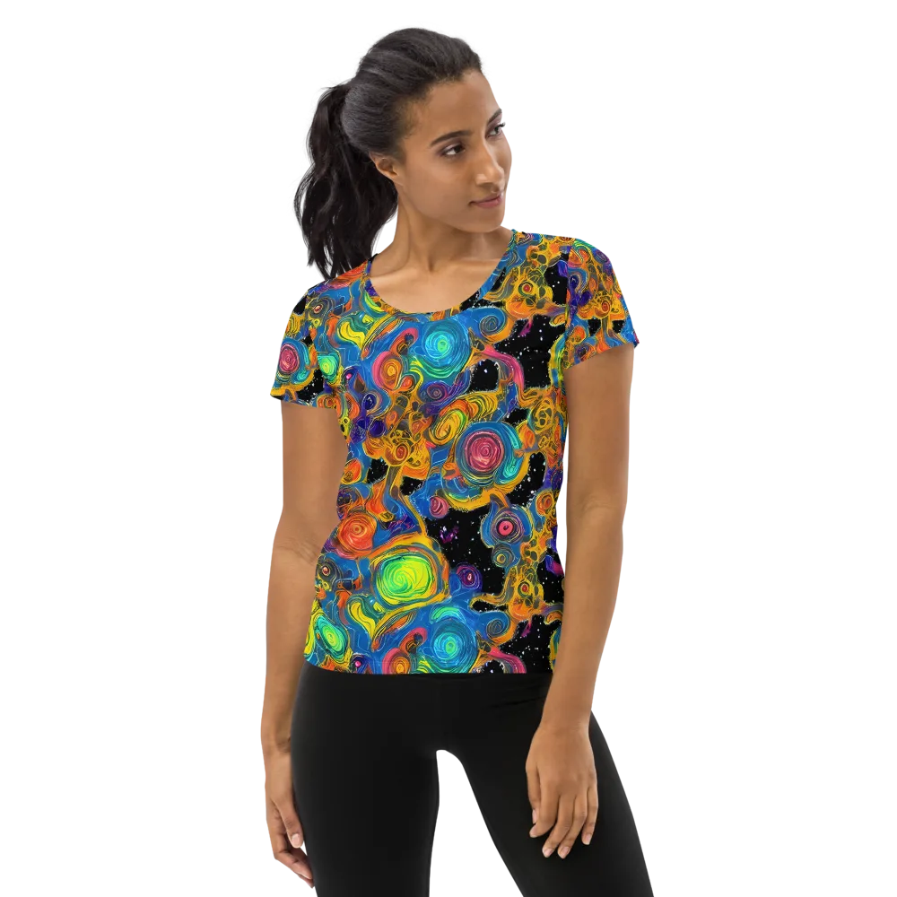 Rainbow Abyss on Women's Athletic T-Shirt — Front