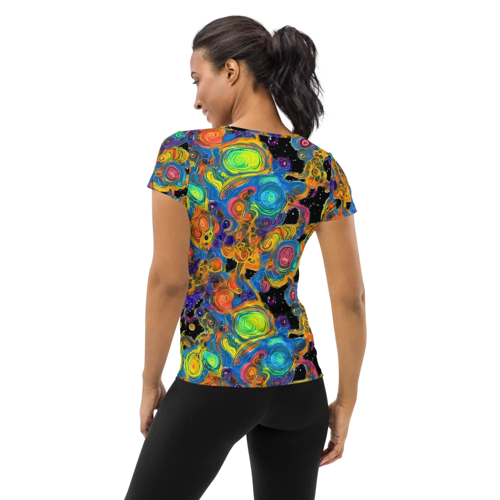 Rainbow Abyss on Women's Athletic T-Shirt — Back