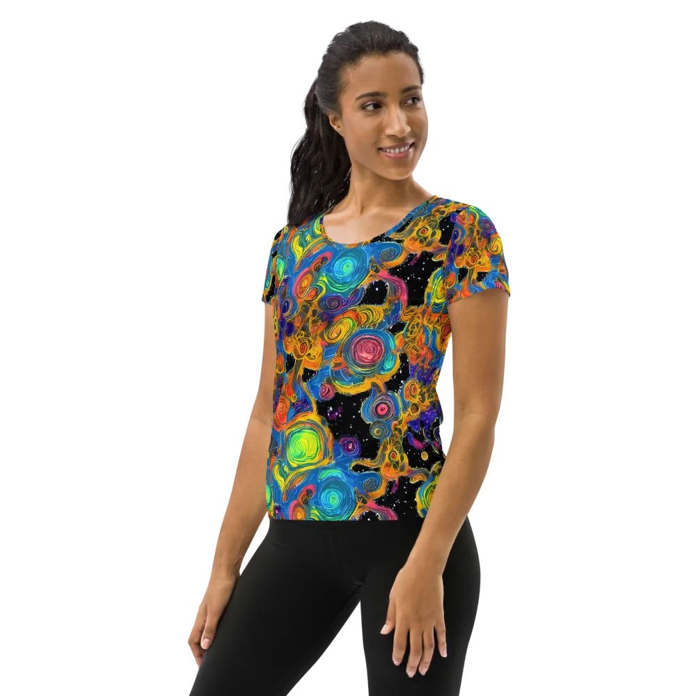 Rainbow Abyss on Women's Athletic T-Shirt — Left