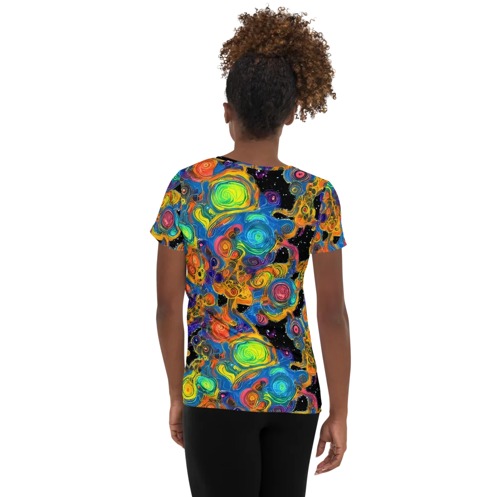 Rainbow Abyss on Women's Athletic T-Shirt — Back