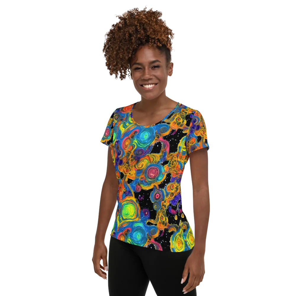 Rainbow Abyss on Women's Athletic T-Shirt — Left