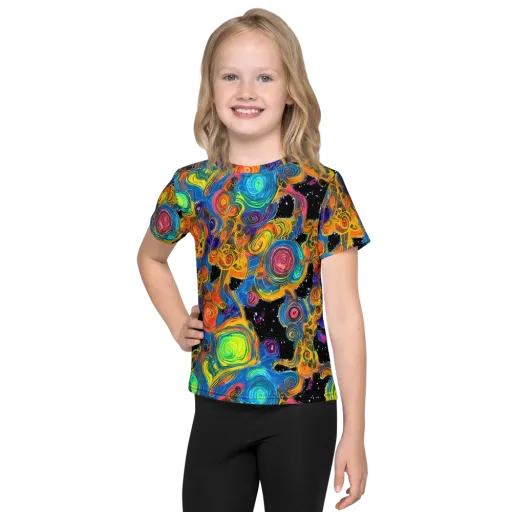 Rainbow Abyss on a Kids Crew Neck T-Shirt