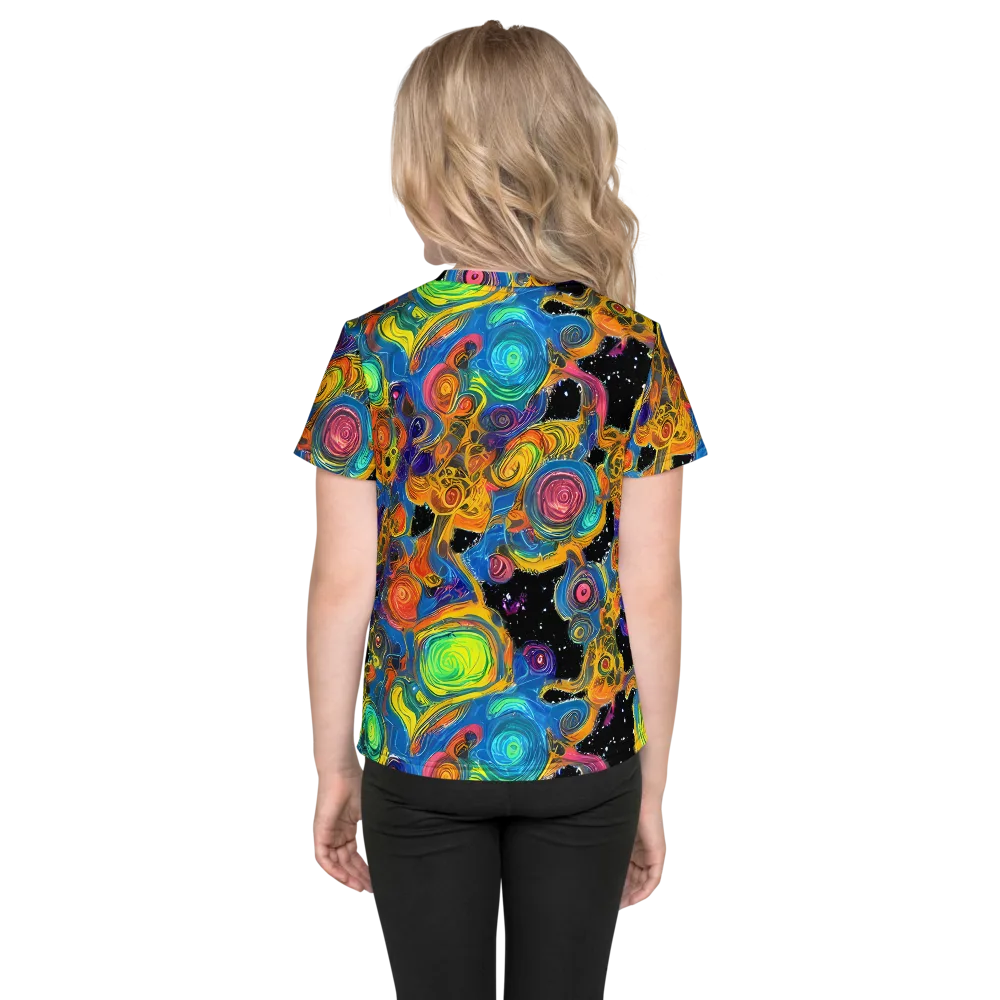 Rainbow Abyss on Kids Crew Neck T-Shirt — Back