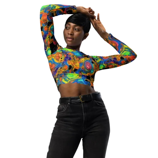 Rainbow Abyss on a Long Sleeve Crop Top