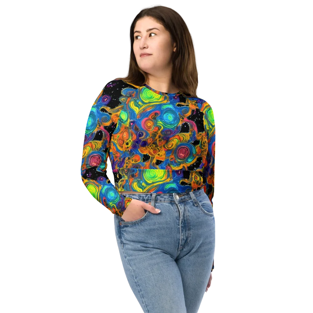 Rainbow Abyss on Long Sleeve Crop Top — Front