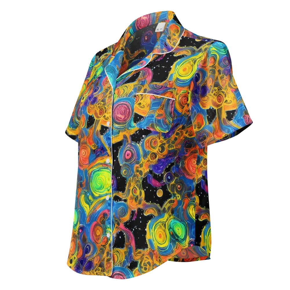 Rainbow Abyss on Women's Short Sleeve Pajama Top — Left Front