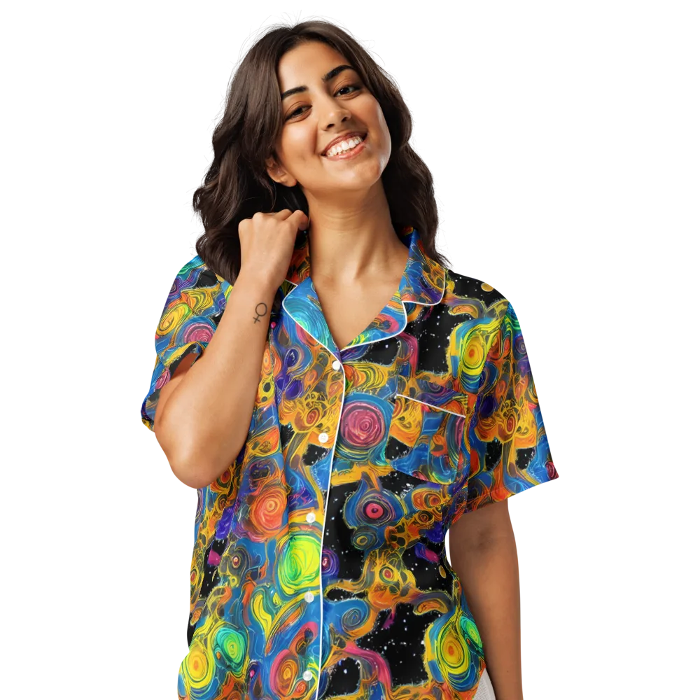 Rainbow Abyss on Women's Short Sleeve Pajama Top — Front
