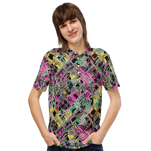 Neon Maze on a Men's Slim Fit Polo Shirt