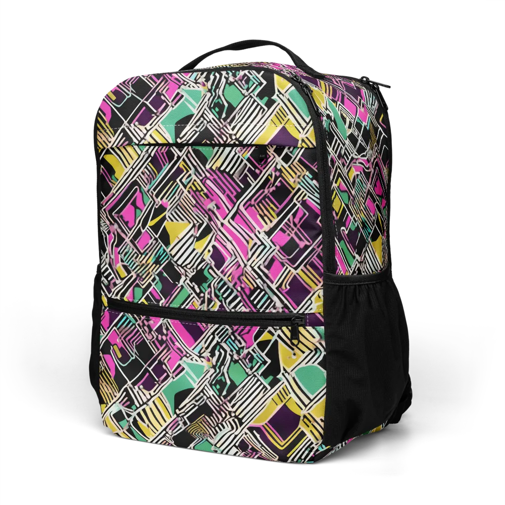 Neon Maze on Utility Backpack — Left Front