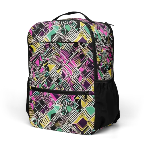 Neon Maze on a Utility Backpack