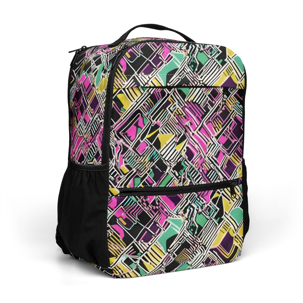 Neon Maze on Utility Backpack — Right Front