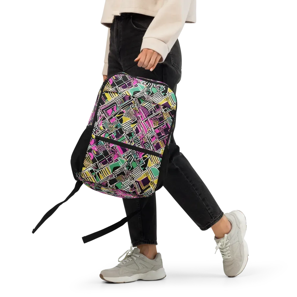 Neon Maze on Utility Backpack — Front