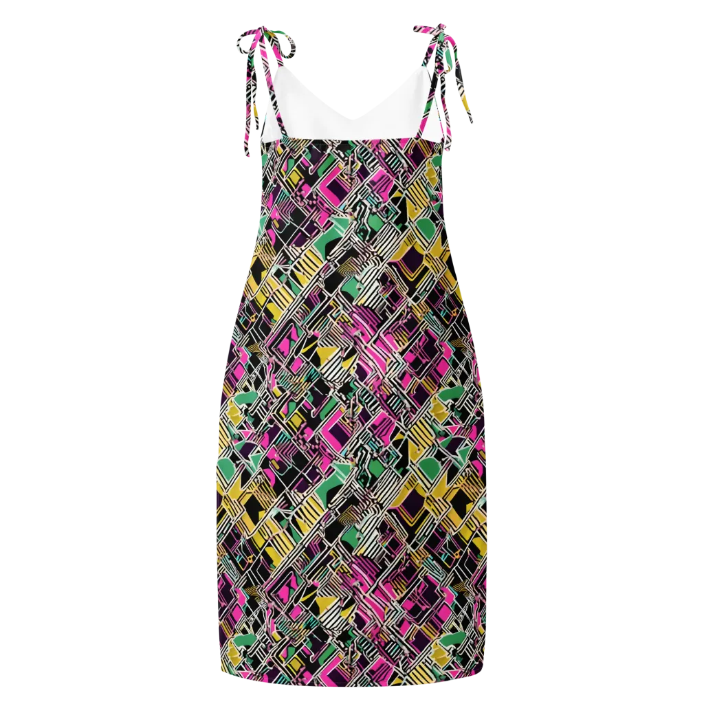 Neon Maze on Slip Dress — Back