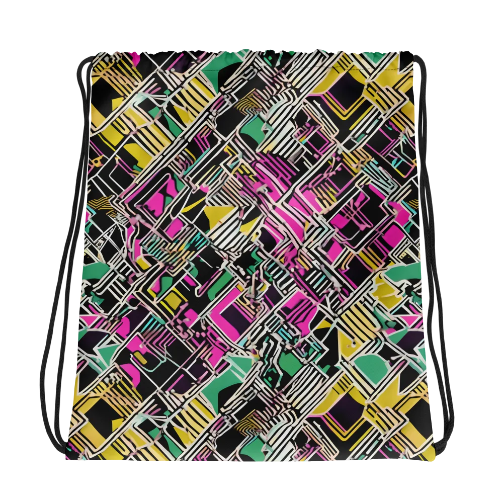 Neon Maze on Drawstring Bag — Photo