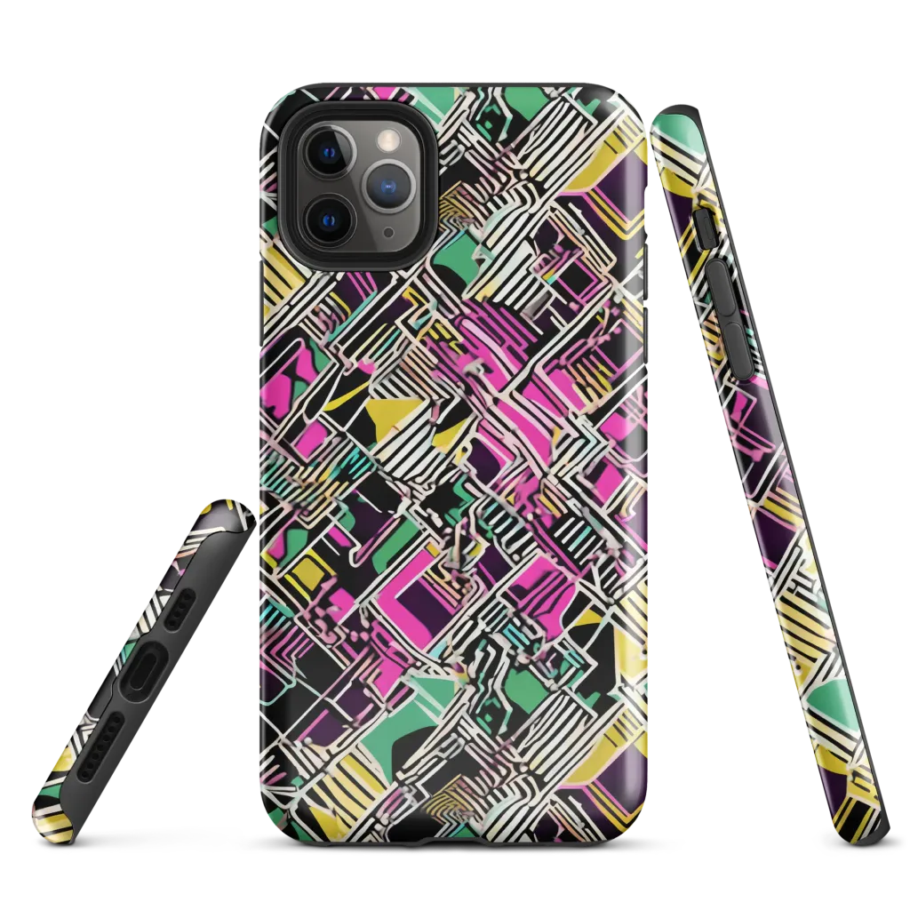 Neon Maze on Tough Case for iPhone® — Front