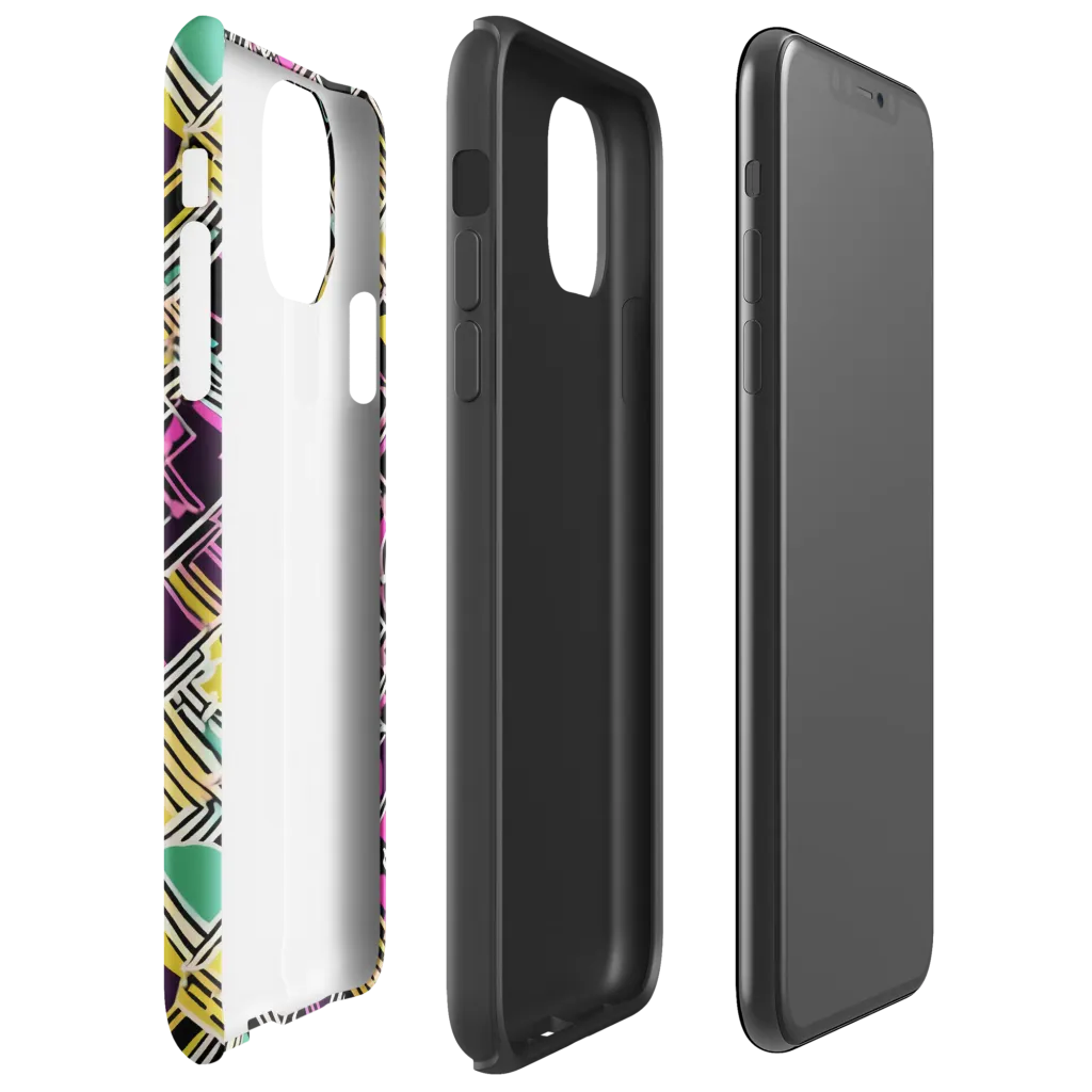 Neon Maze on Tough Case for iPhone® — Right