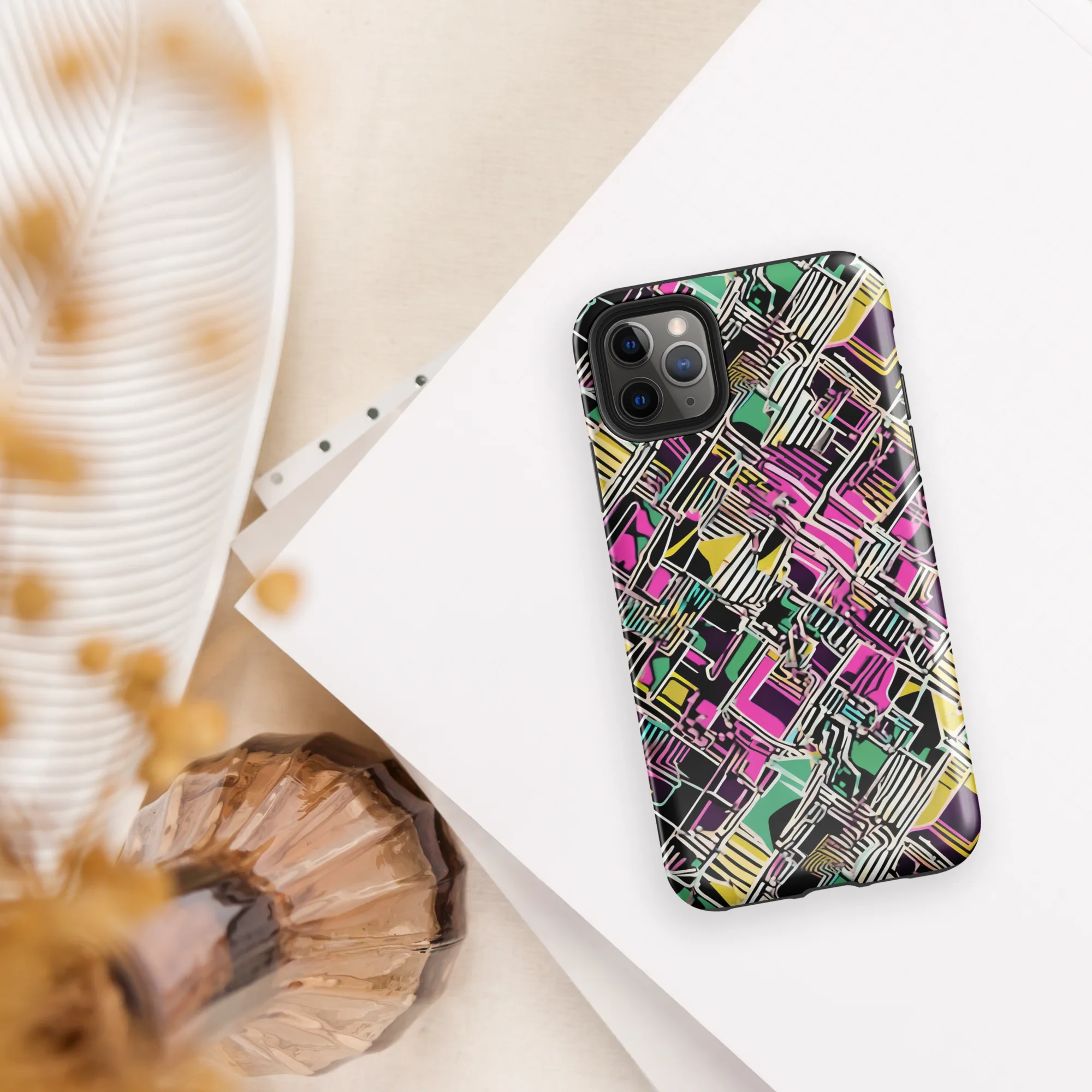 Neon Maze on Tough Case for iPhone® — Front