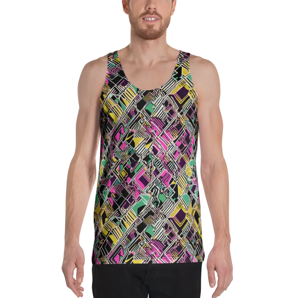 Neon Maze on Men's Tank Top — Front