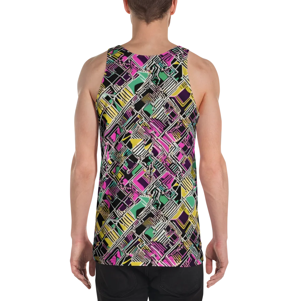Neon Maze on Men's Tank Top — Back