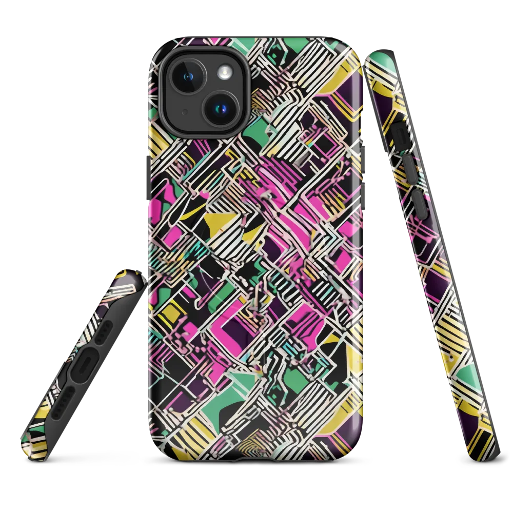 Neon Maze on MagSafe Tough Case for iPhone® — Front
