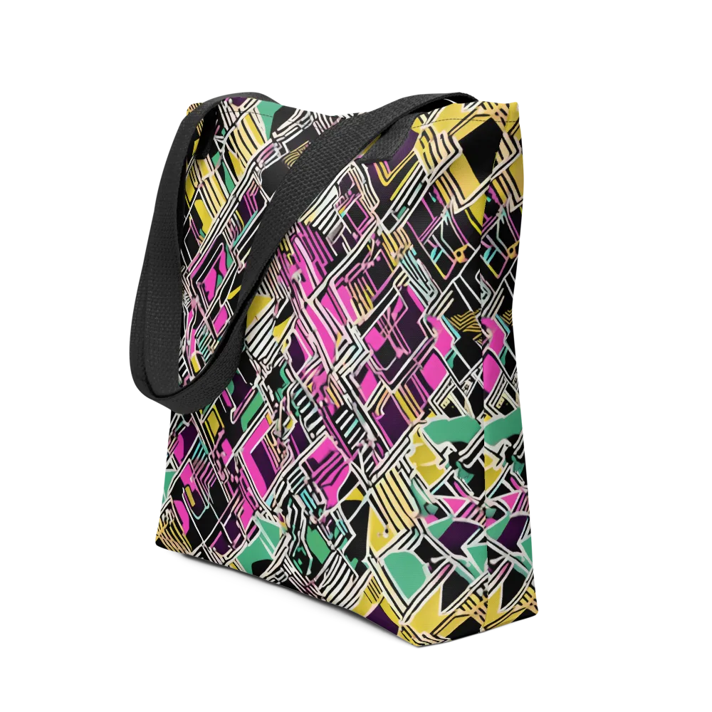 Neon Maze on Tote Bag — Front