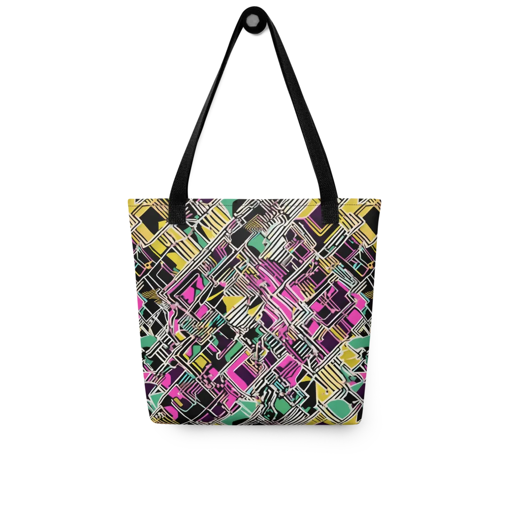 Neon Maze on Tote Bag — Front