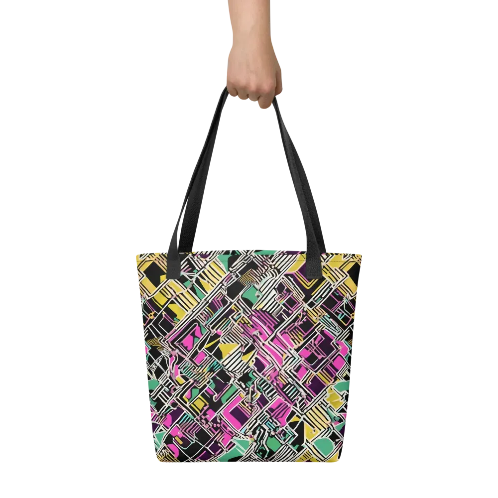 Neon Maze on Tote Bag — Front